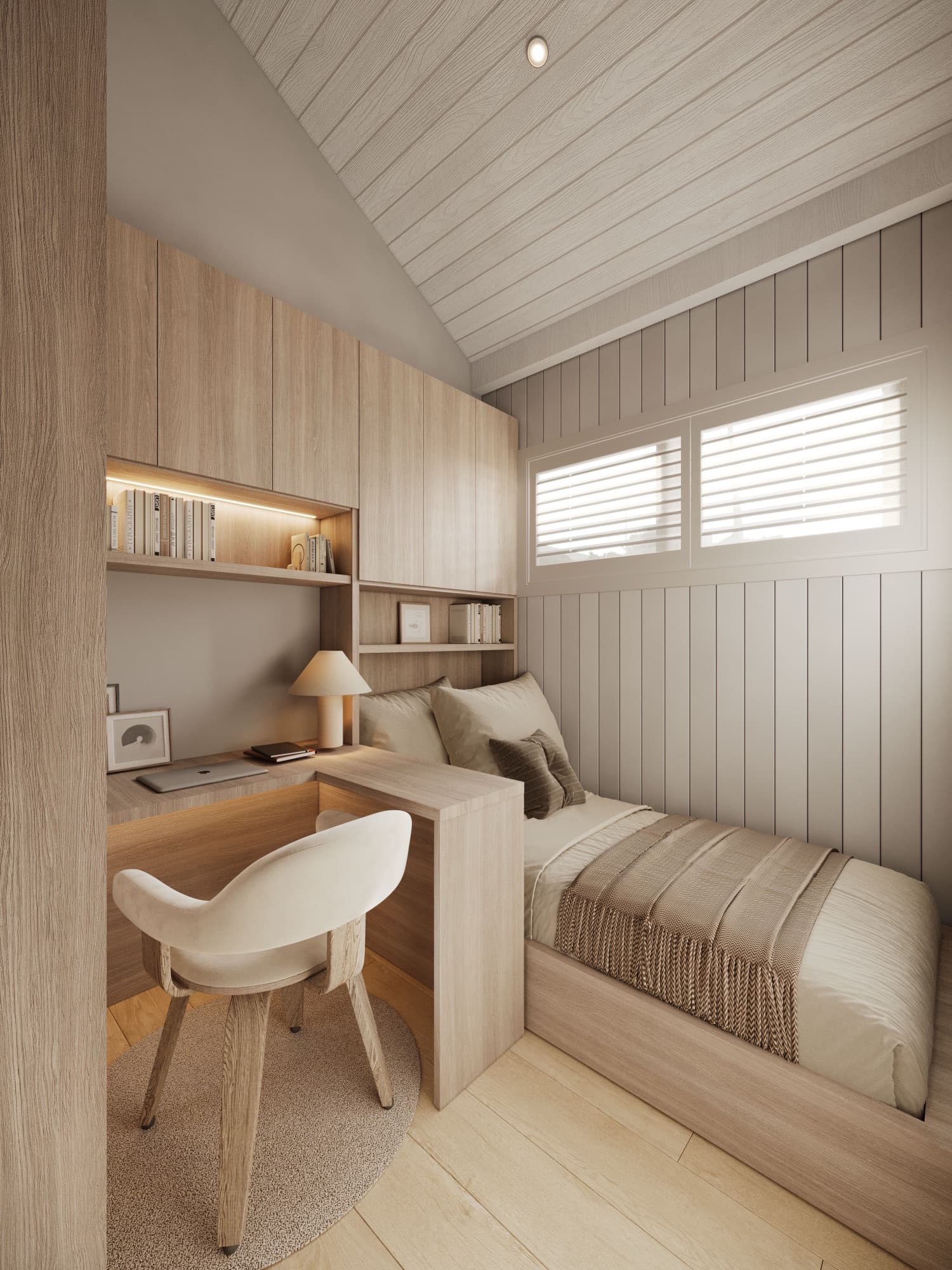 Bedroom with water views
