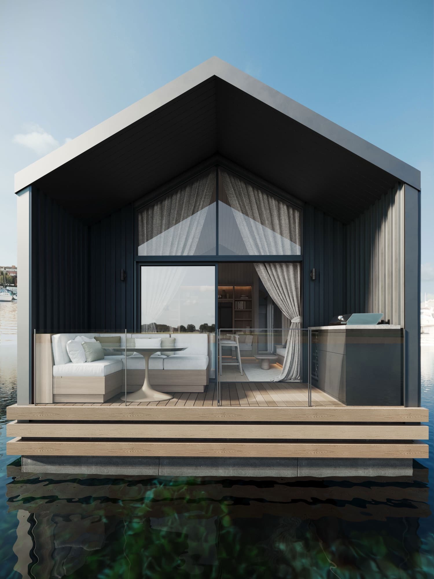 Living opening to the private deck
